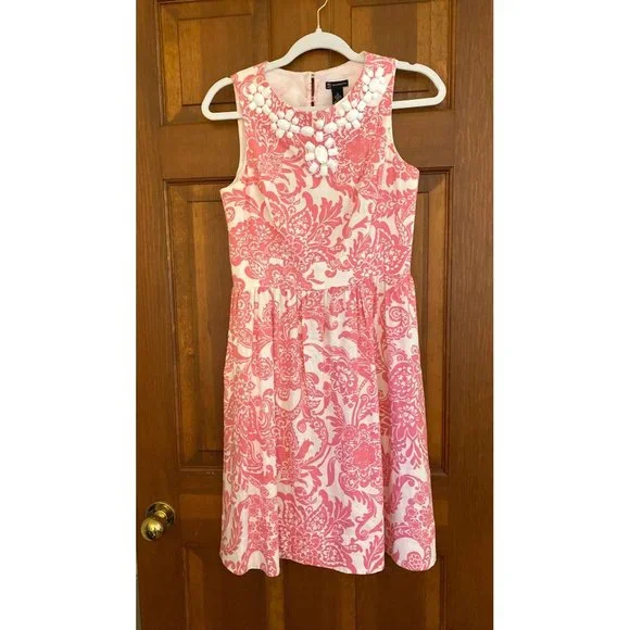 New Directions Dress Women Size 4 Pink Sleeveless Linen Knee‎ Skimming Weddings - Picture 2 of 14